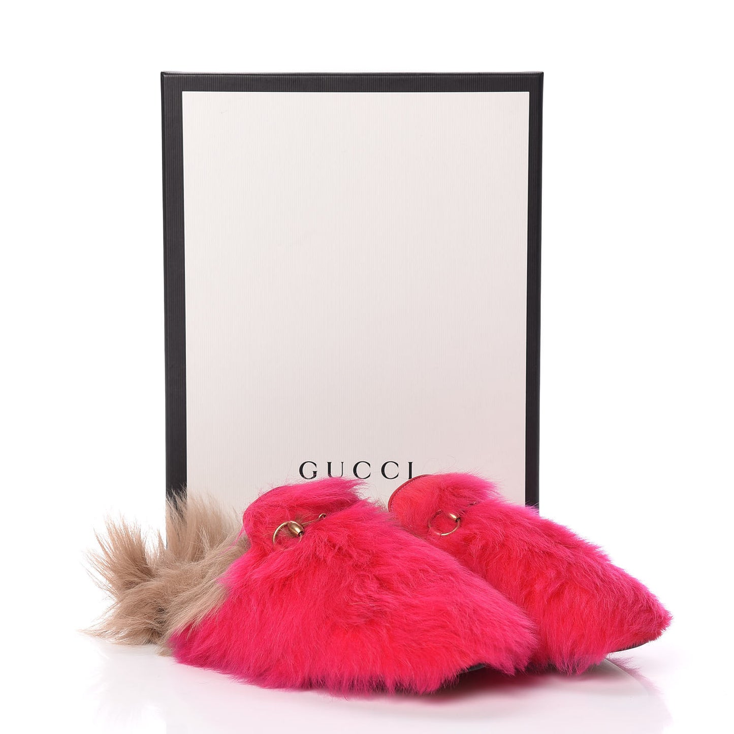 Merino Wool Womens Princetown Slippers 38 Raspberry Lipstick Natural
