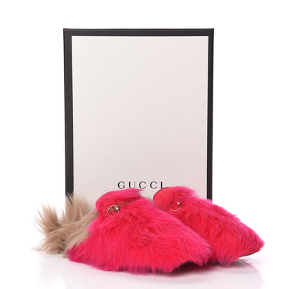 Gucci Merino Wool Womens Princetown Slippers 38 Raspberry Lipstick Natural 8 of 8