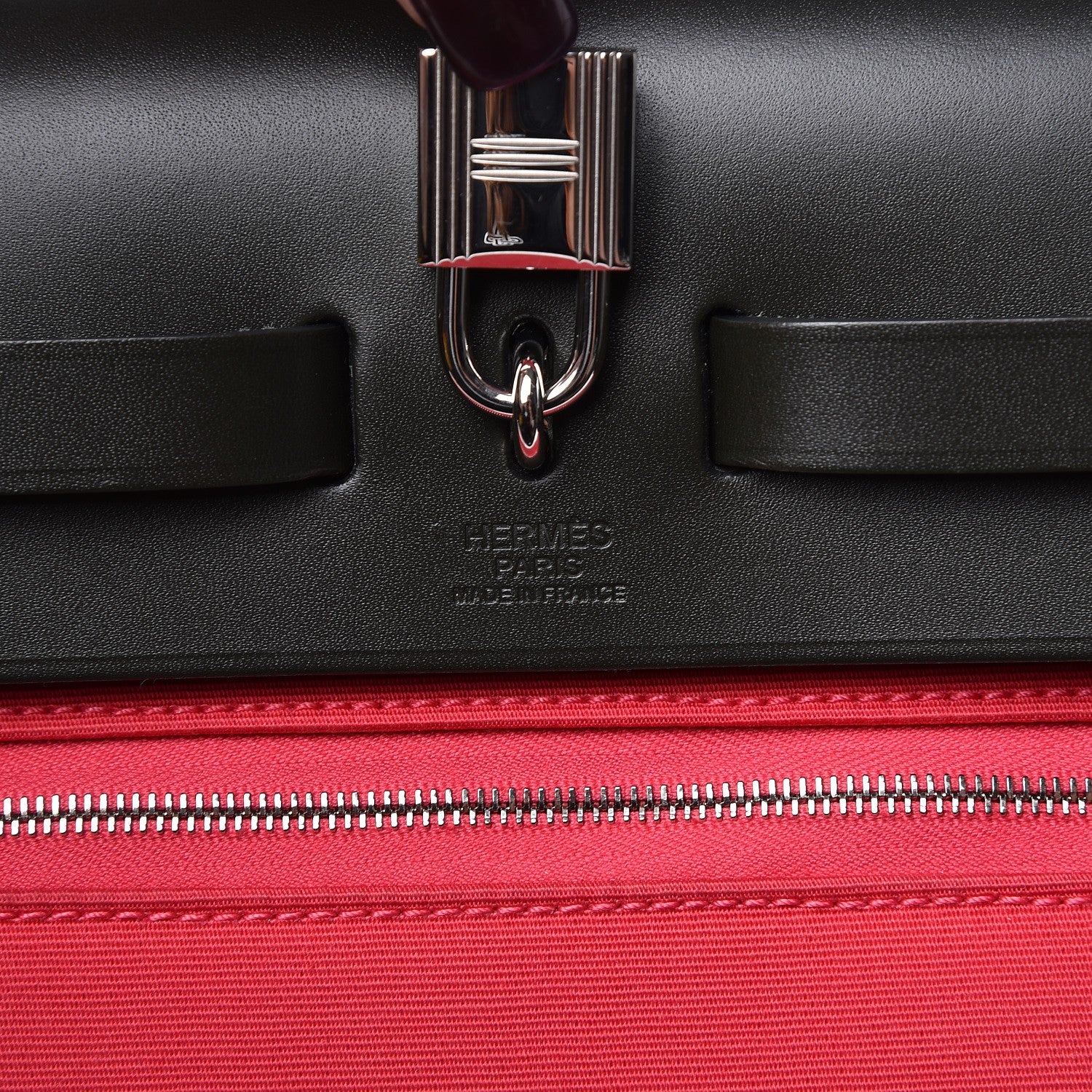 Hermes Vache Hunter Toile Herbag Zip 31 PM Rose Extreme Black 7 of 8
