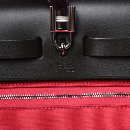 Hermes Vache Hunter Toile Herbag Zip 31 PM Rose Extreme Black 7 of 8