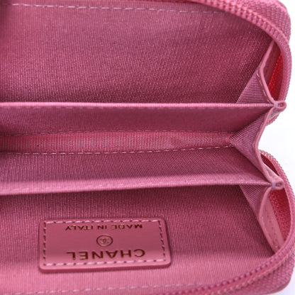 Chanel Caviar Quilted Boy Zip Around Coin Purse Wallet Pink 4 of 4
