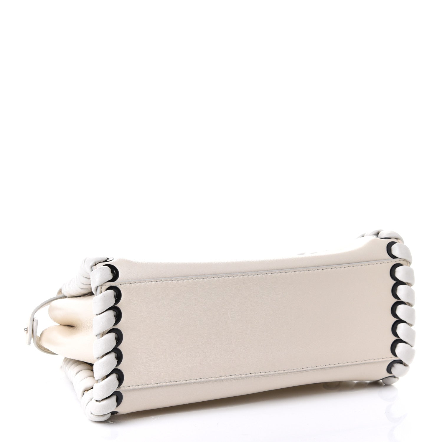 Fendi Nappa Lace Up Mini Peekaboo Iconic Satchel Bianco Carta 3 of 4