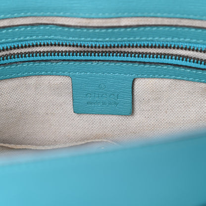 Gucci Textured Calfskin Medium Bright Bit Tote Blue 7 of 10