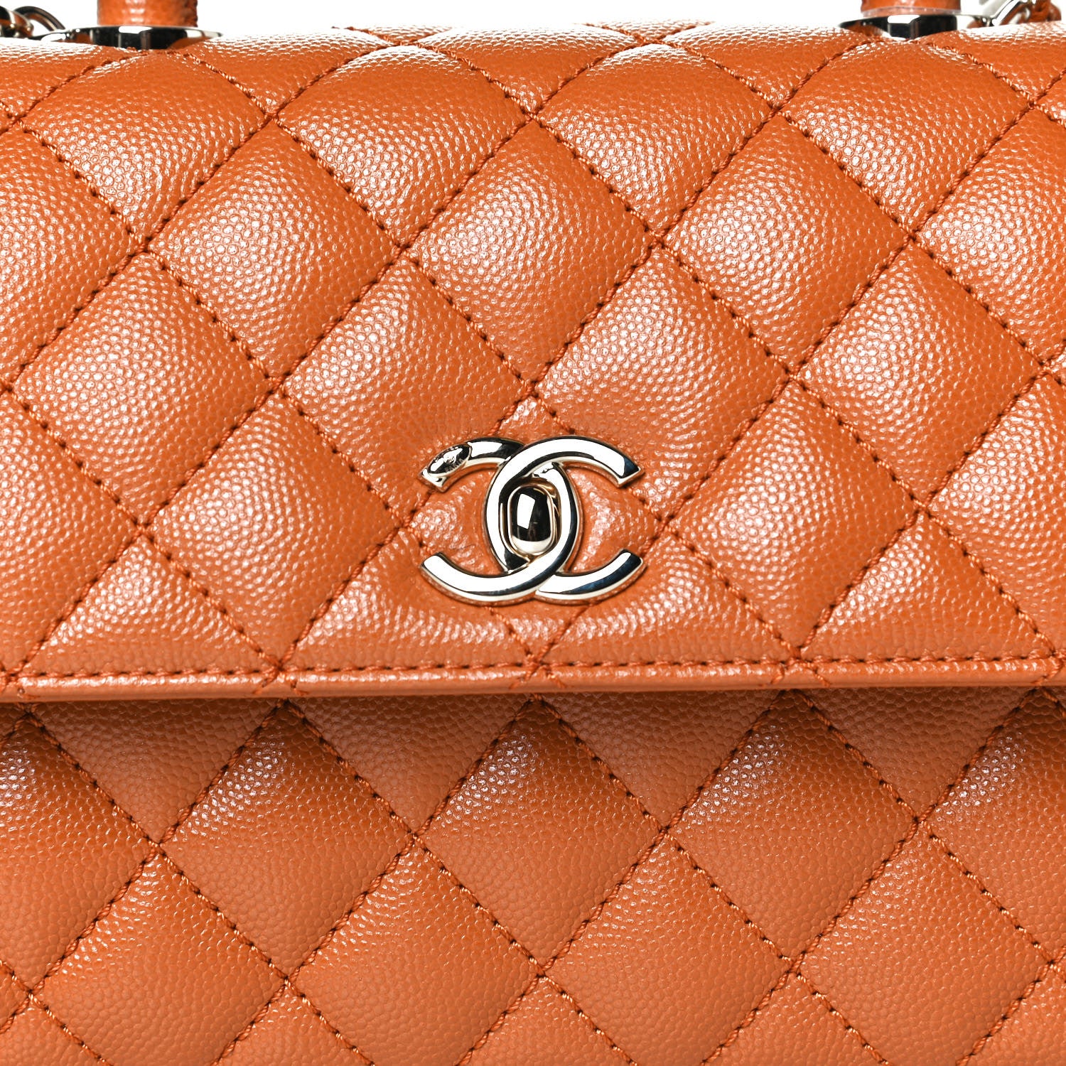 Chanel Caviar Quilted Mini Coco Handle Flap Light Brown 5 of 12