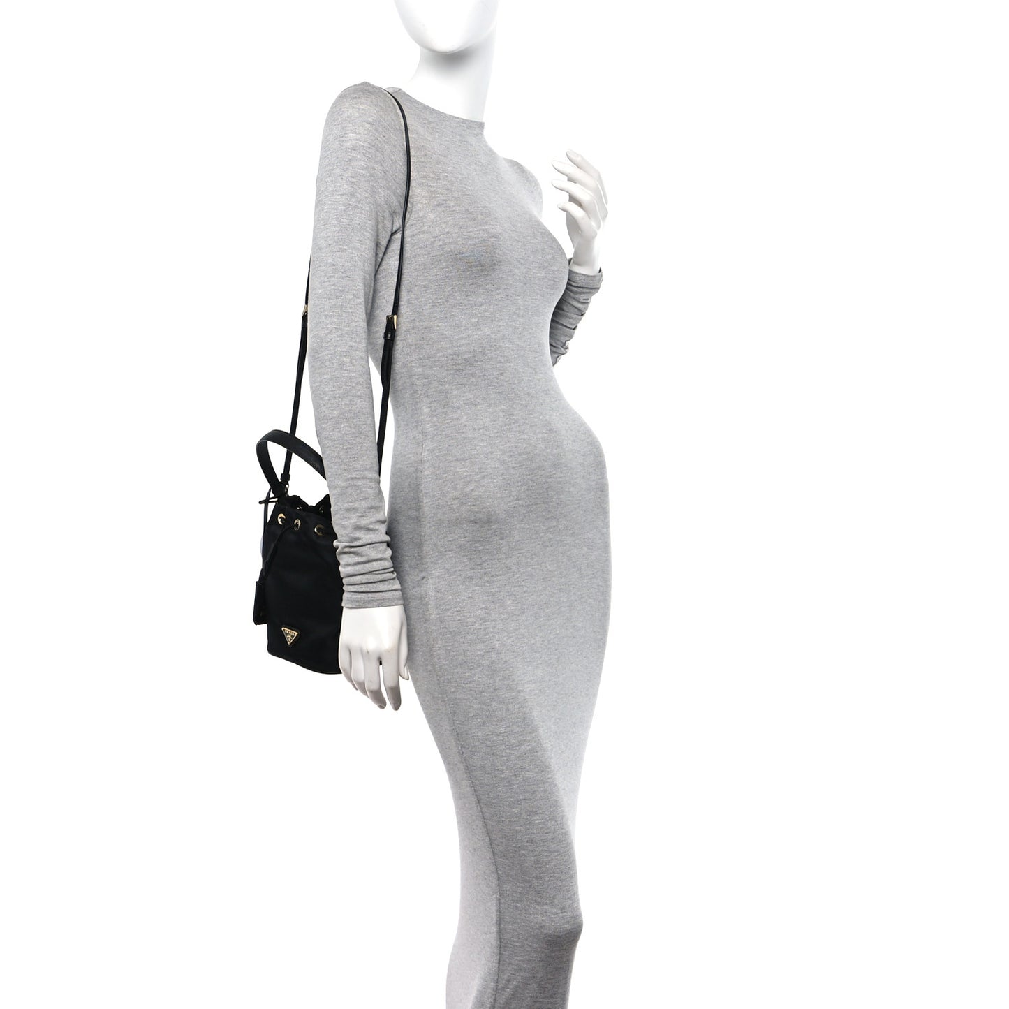 Re-Nylon Saffiano Mini Re-Edition 1978 Bucket Bag Black