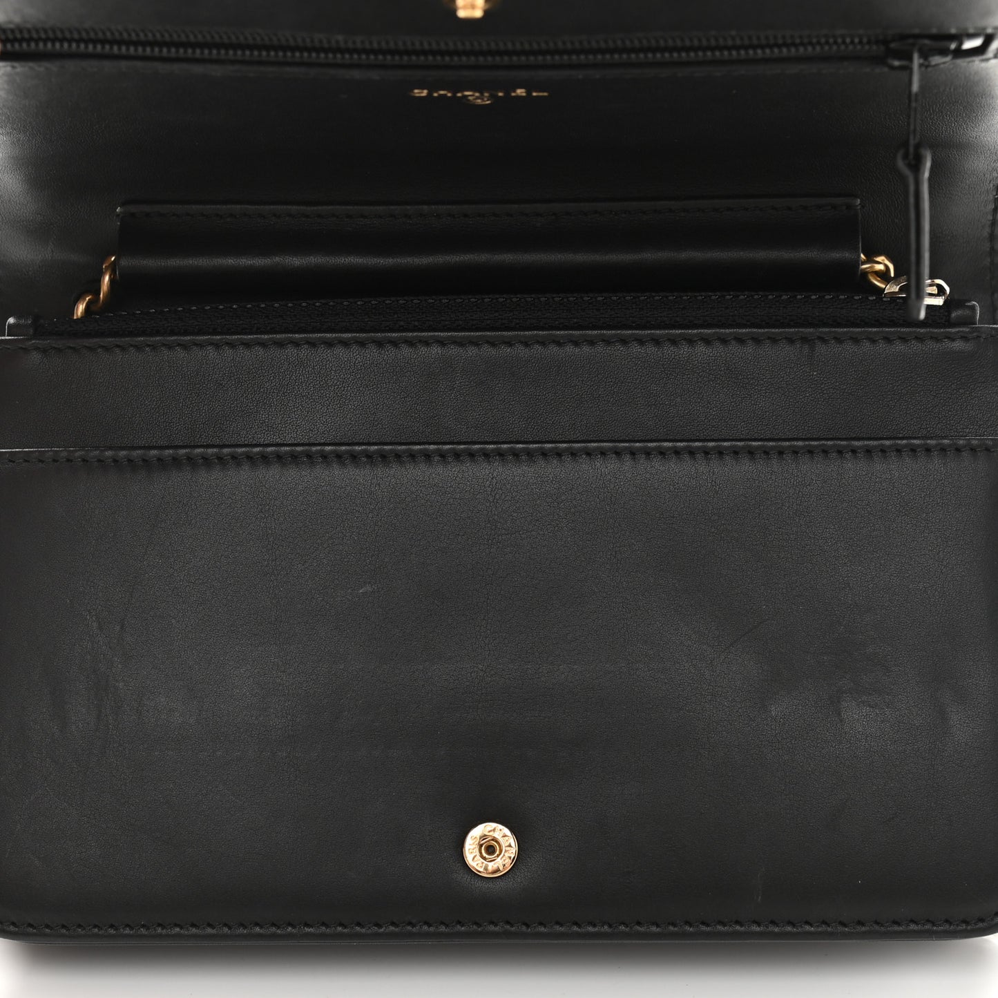 Calfskin Caviar Chevron Quilted Mixed Boy Wallet On Chain WOC Black