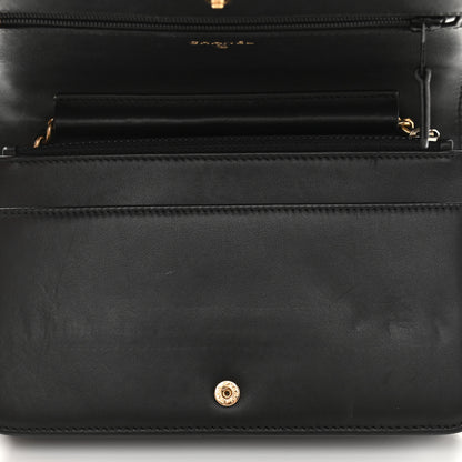 Chanel Calfskin Caviar Chevron Quilted Mixed Boy Wallet On Chain WOC Black 11 of 12