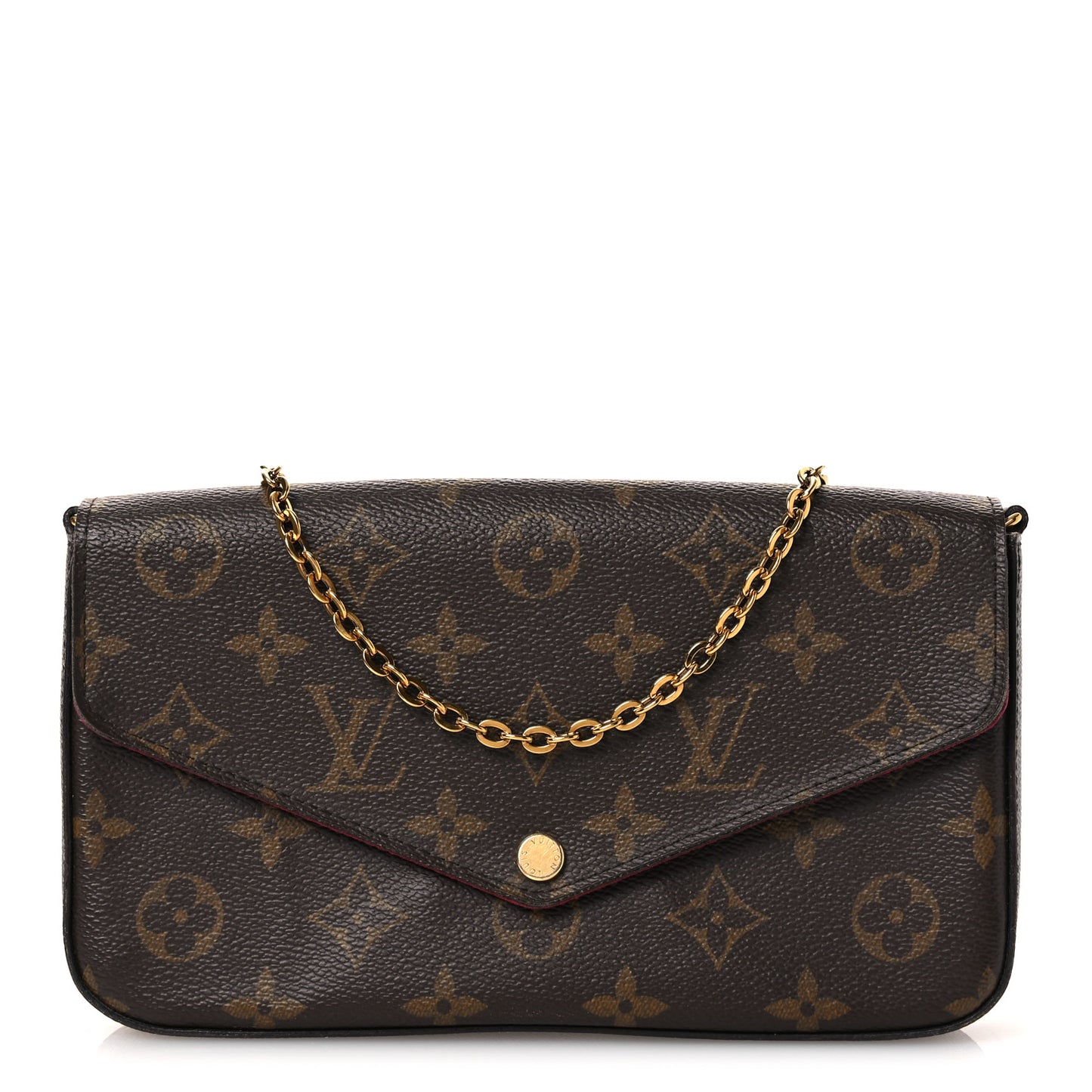 Monogram Pochette Felicie Chain Wallet Fuchsia