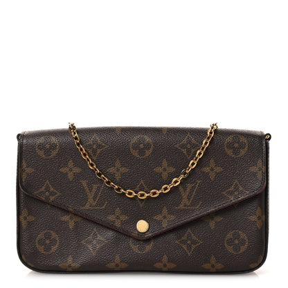 Louis Vuitton Monogram Pochette Felicie Chain Wallet Fuchsia 1 of 14