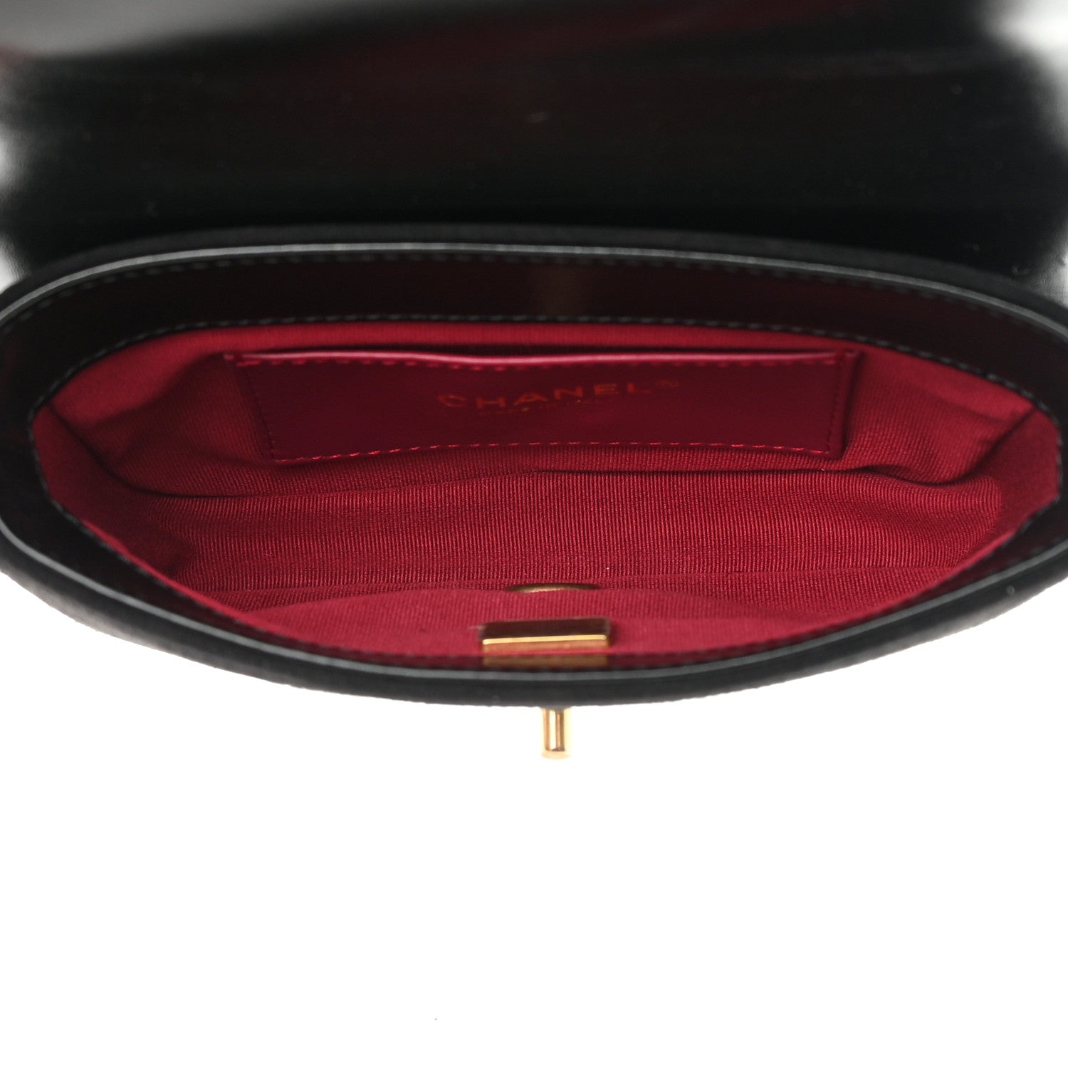 Chanel Shiny Calfskin Quilted Suede Goatskin Belt Bag Black 5 of 13