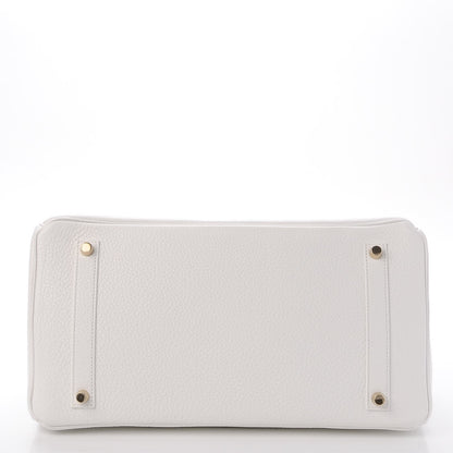 Hermes Taurillon Clemence Birkin 35 White 6 of 34