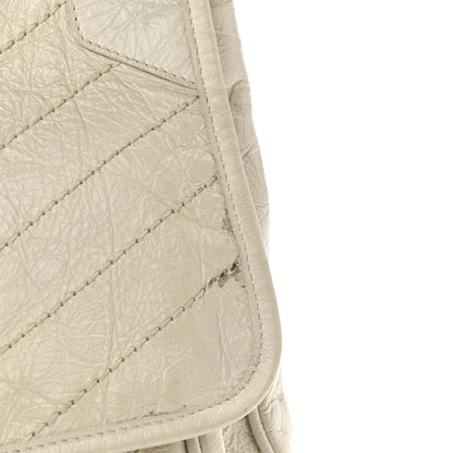 Saint Laurent Crinkled Calfskin Matelasse Monogram Large Niki Chain Satchel Ivory 11 of 12