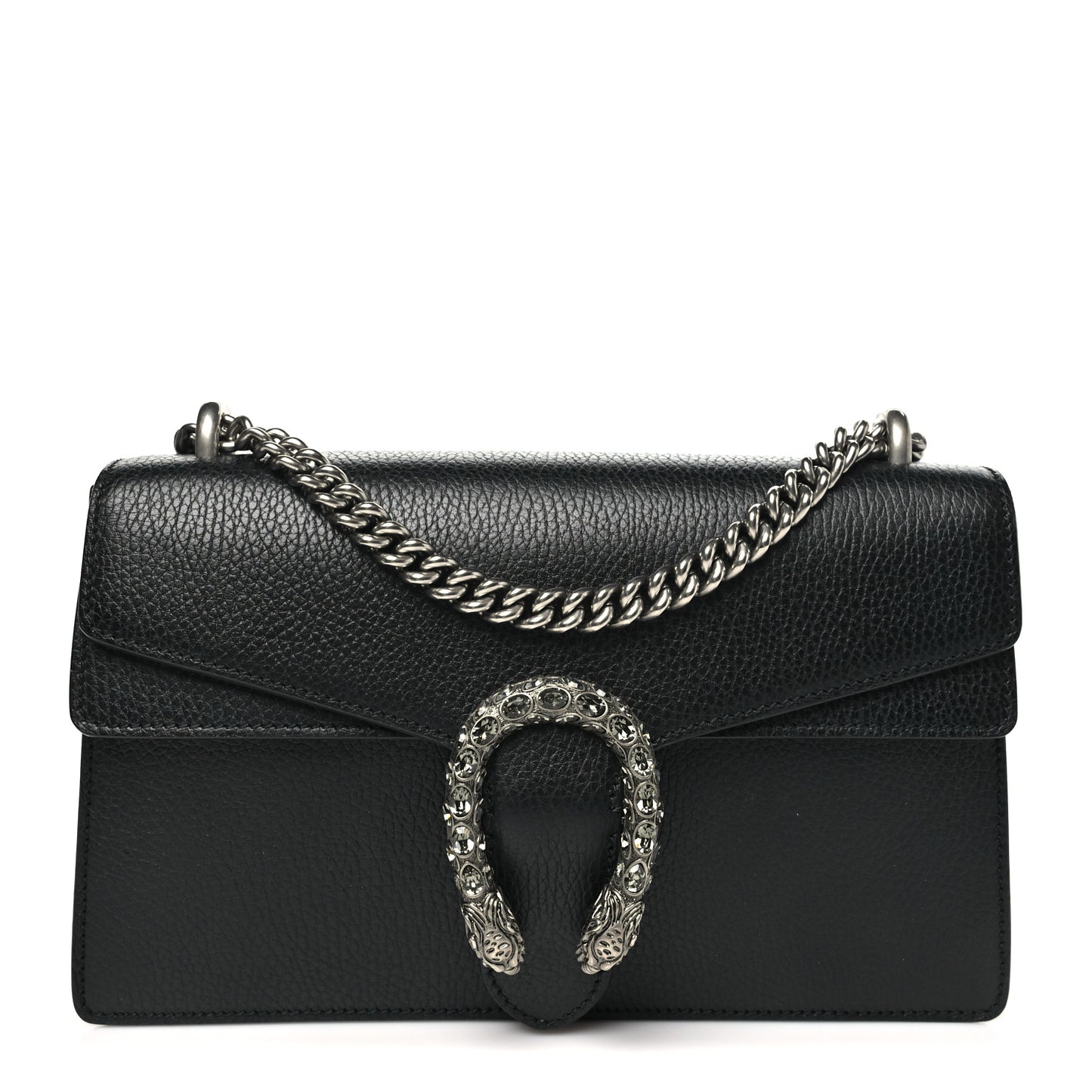 Pebbled Calfskin Small Dionysus Shoulder Bag Black