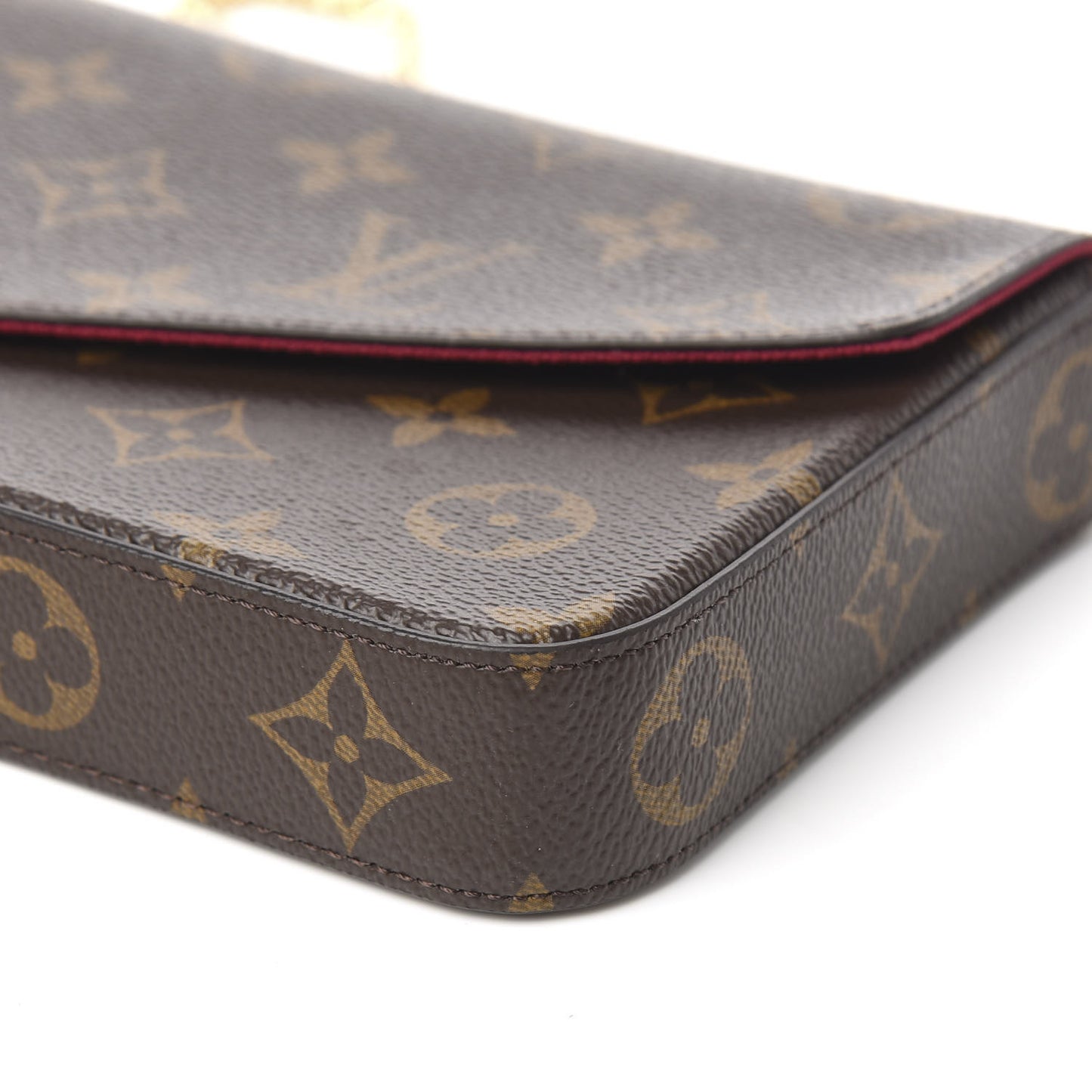 Monogram Pochette Felicie Chain Wallet Fuchsia