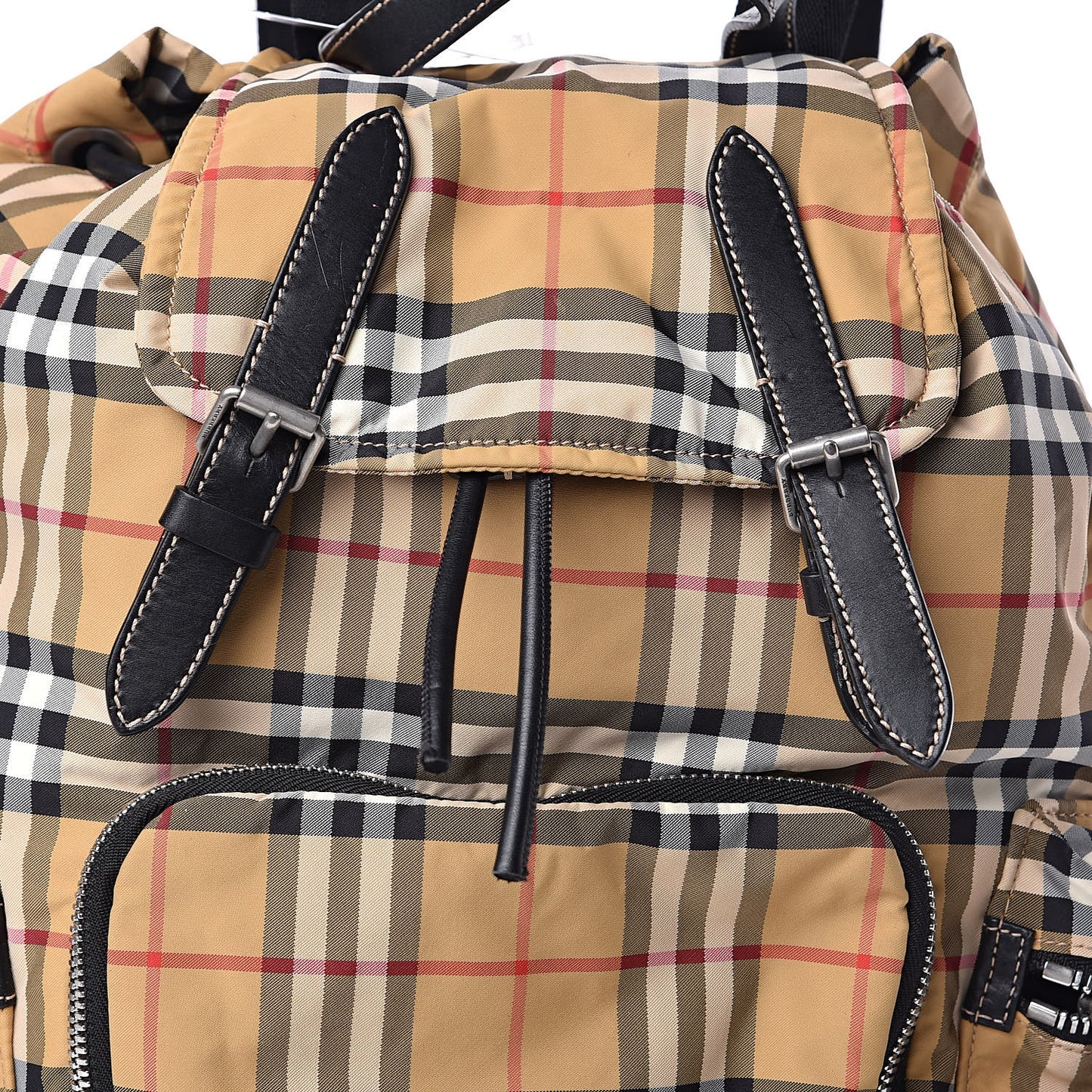 Nylon Vintage Check Medium Rucksack Backpack Antique Yellow
