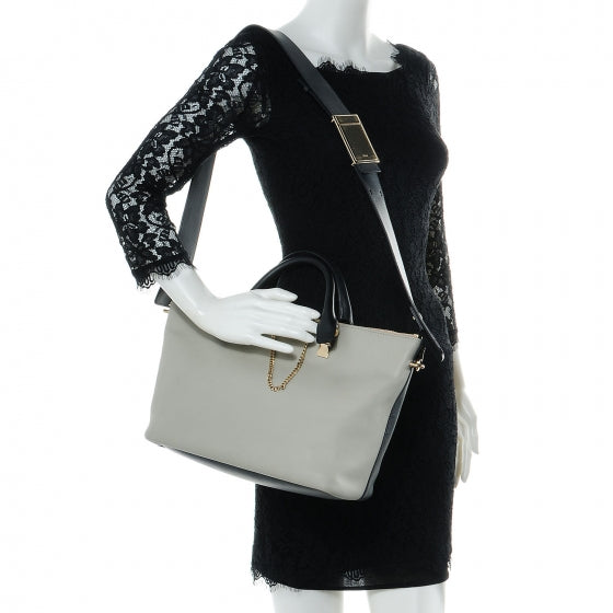 Smooth Calfskin Medium Baylee Tote Mushroom Black