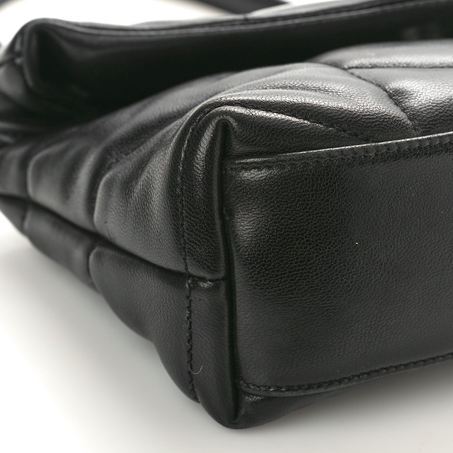 Saint Laurent Lambskin Quilted Toy Loulou Puffer Monogram Monochrome Chain Satchel Black 9 of 13