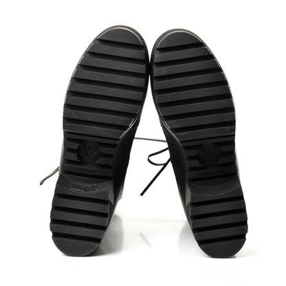 Louis Vuitton Suede Calfskin Catogram Laureate Platform Desert Boots 40 Black 6 of 8