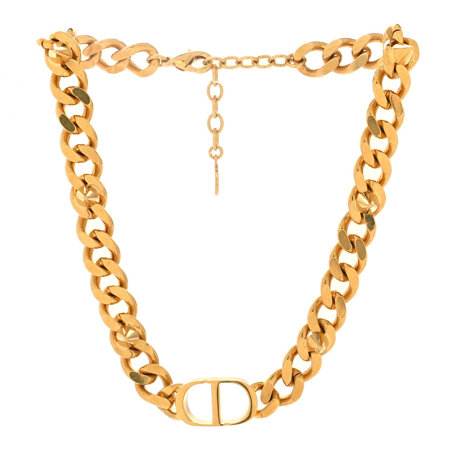 Christian Dior Metal CD Spikes Choker Necklace Gold 3 of 5