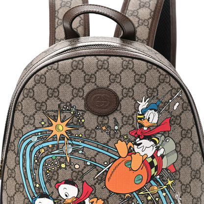 Gucci X DISNEY GG Supreme Monogram Donald Duck Small Interlocking G Dome Backpack Beige Multicolor New Acero 10 of 10