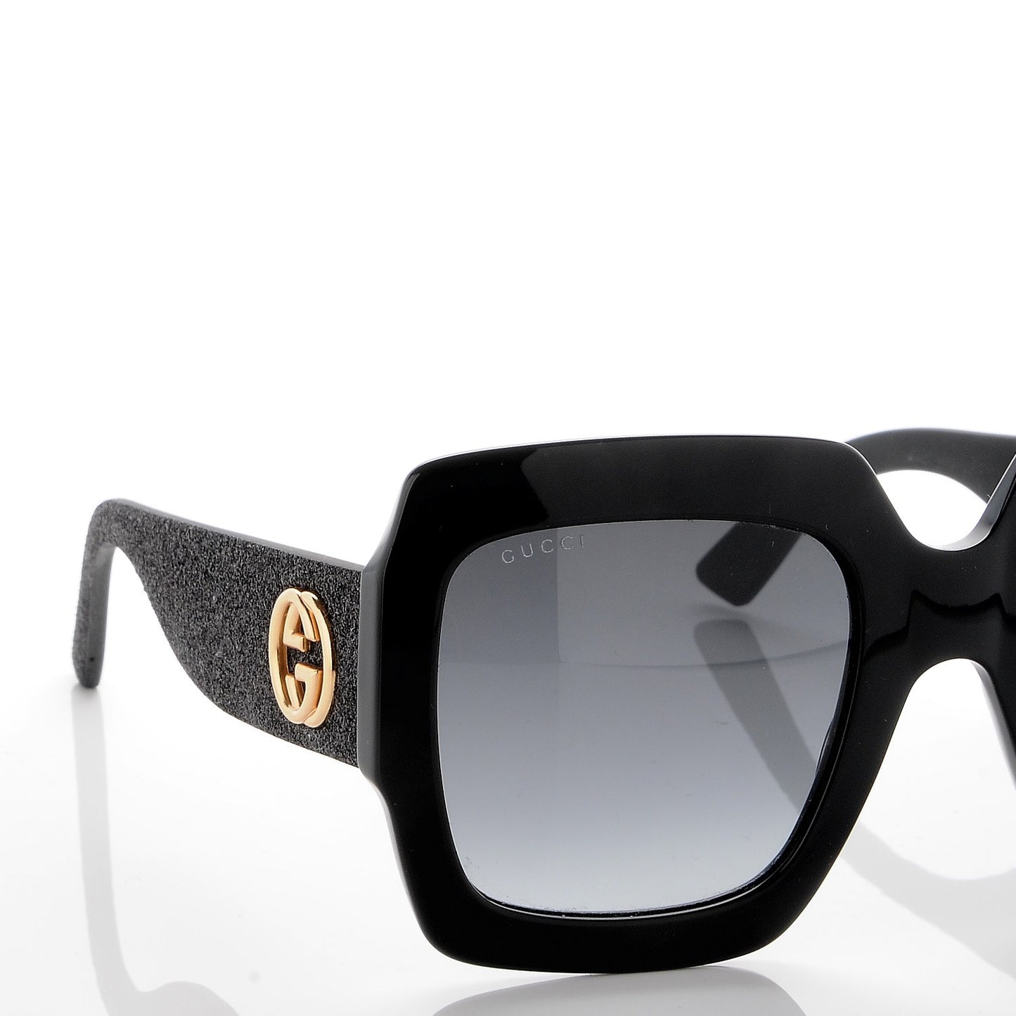 Square Frame GG0102S Sunglasses Glitter Black