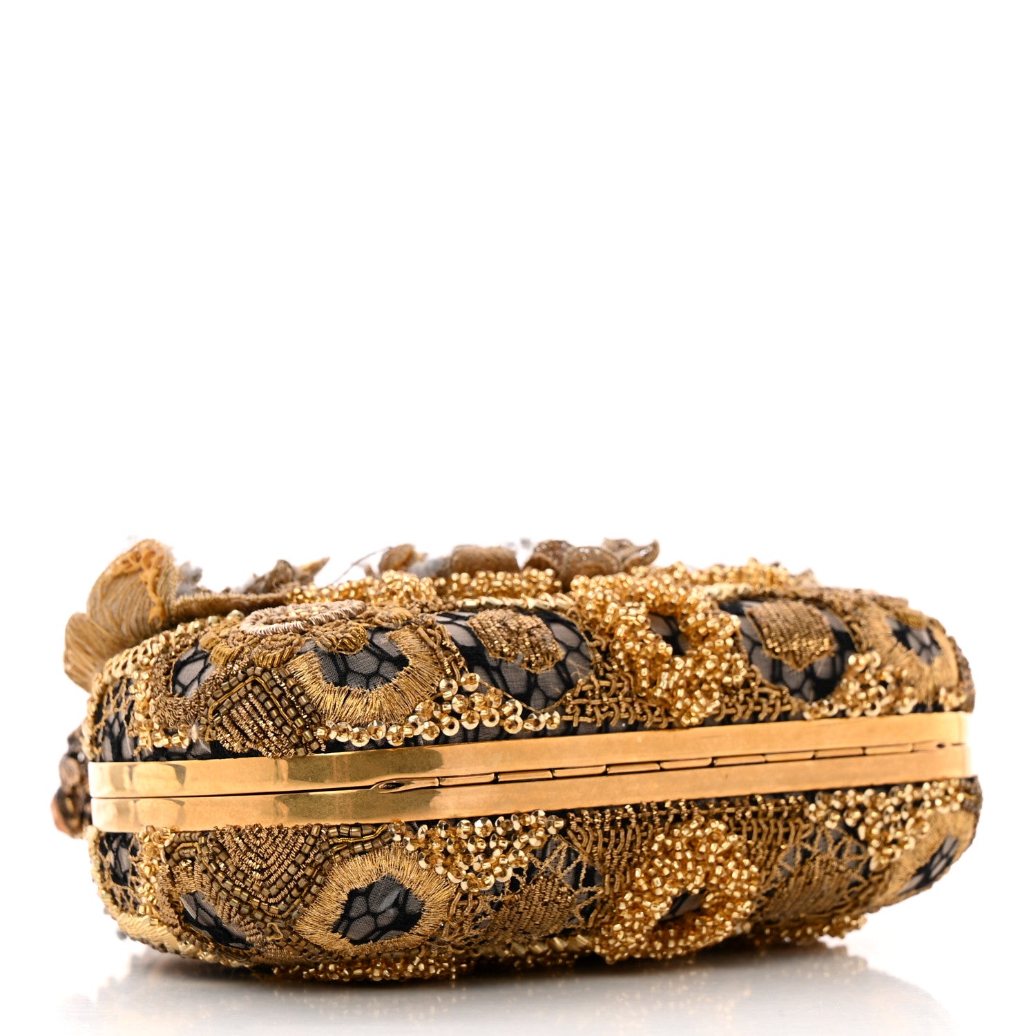 Alexander McQueen Embellished Flower Knuckle Box Clutch Gold 4 of 9