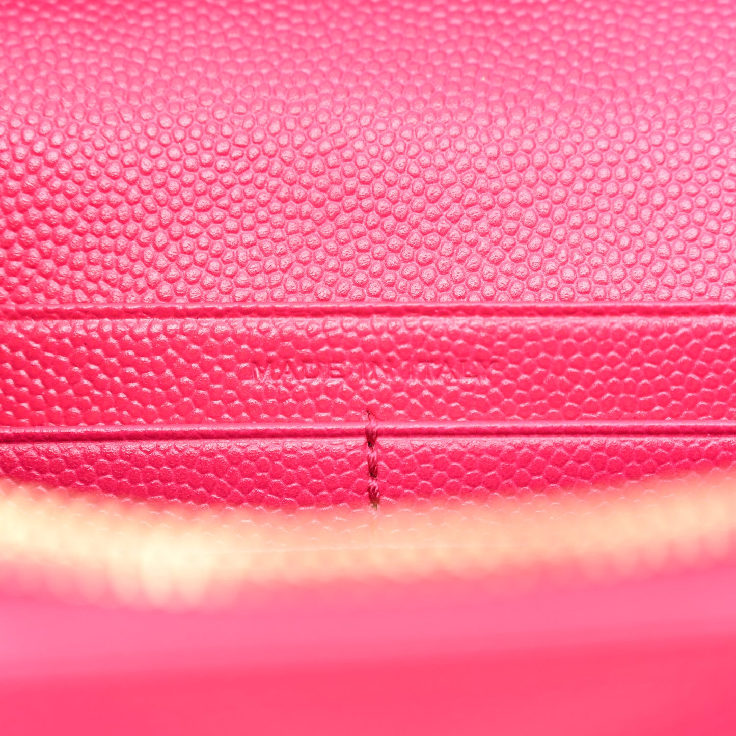 Grain De Poudre Matelasse Chevron Monogram Chain Wallet Hot Pink