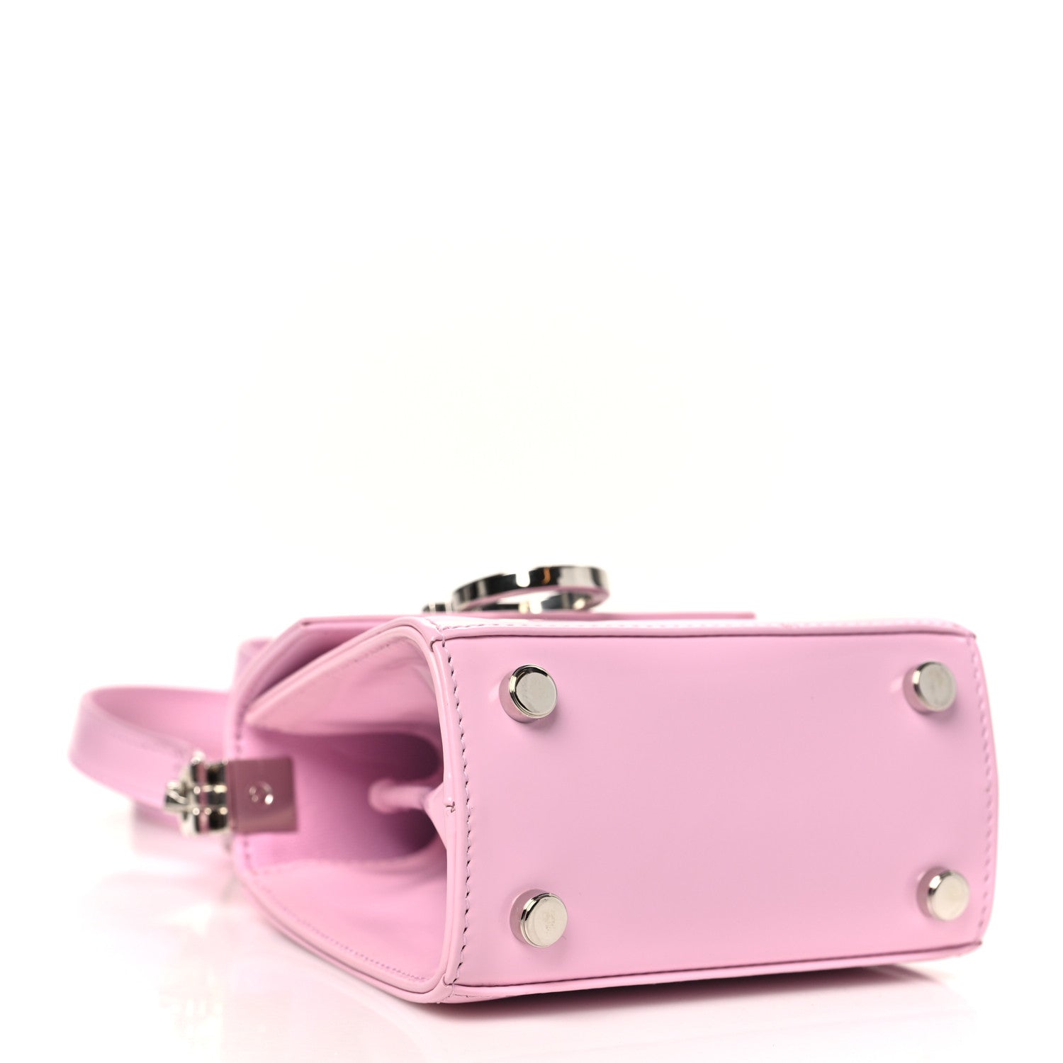 Salvatore Ferragamo Brushed Calfskin Micro Iconic Top Handle Bag Bubble Gum 4 of 10