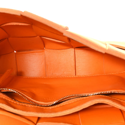 Bottega Veneta Lambskin Maxi Intrecciato Cassette Crossbody Bag Tangerine 5 of 10