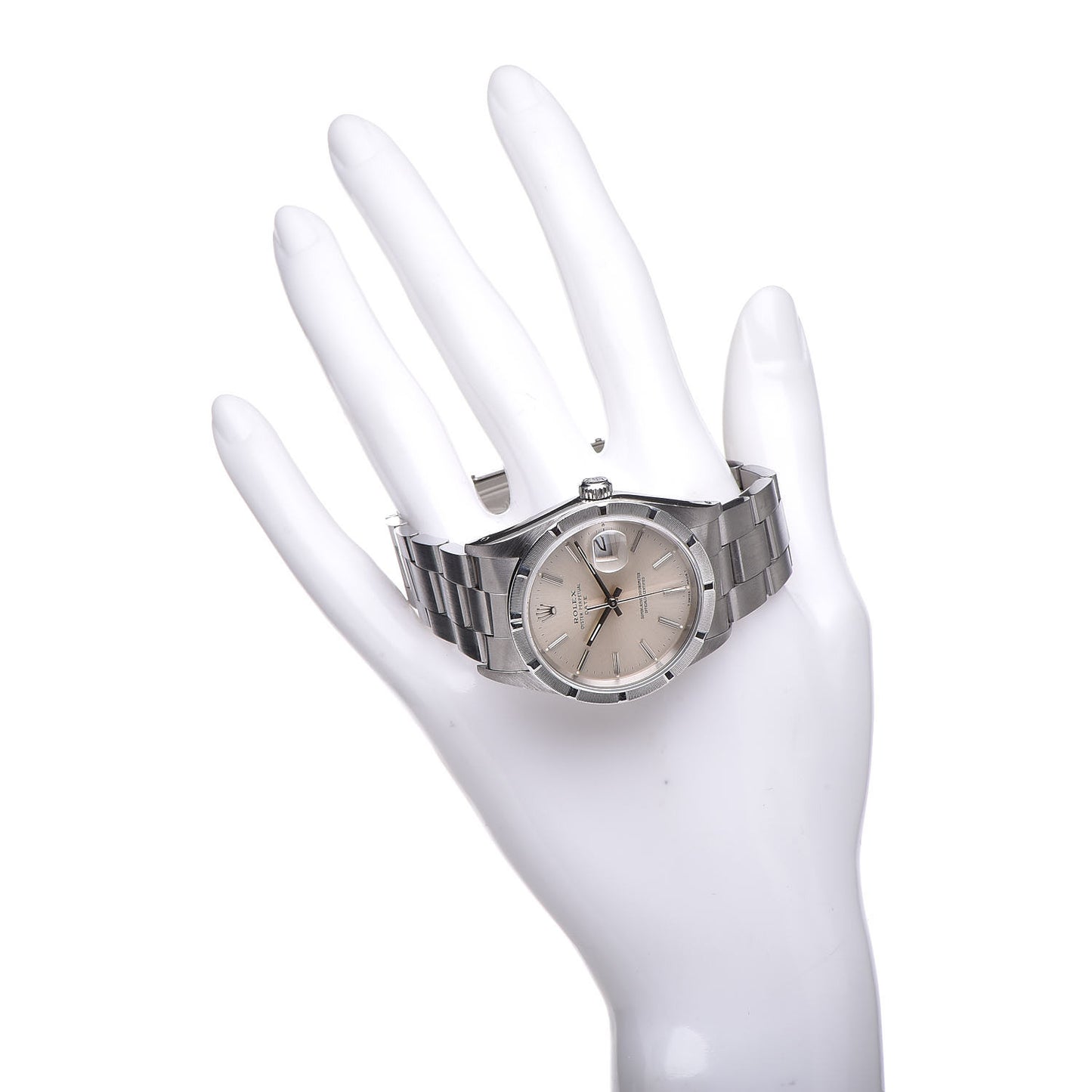 Stainless Steel 34mm Oyster Perpetual Date Watch Silver 15210
