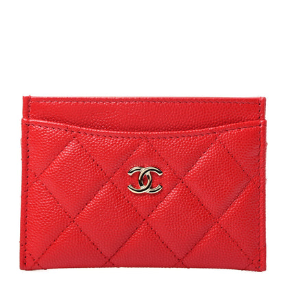 Chanel Caviar Quilted Card Holder Red 1 of 4
