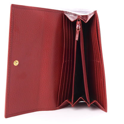 Gucci Dollar Calfskin GG Marmont Continental Wallet Hibiscus Red 5 of 6