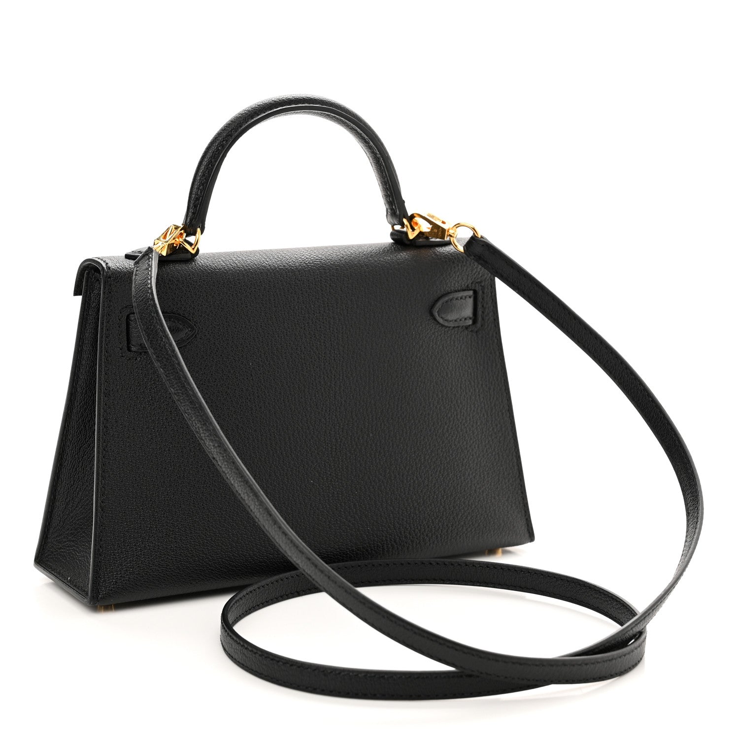 Hermes Chevre Chandra Mini Kelly Sellier 20 Black 3 of 13