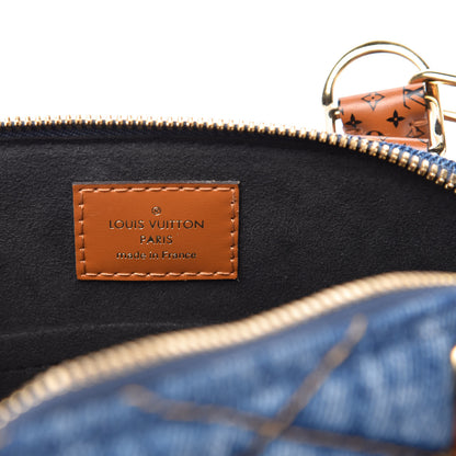 Louis Vuitton Denim Calfskin Reverse Monogram Malletage Alma BB Blue 8 of 9