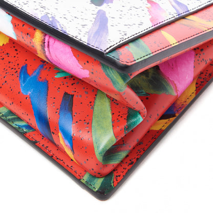 Louis Vuitton Calfskin Splash Print Trapeze Black White Red 4 of 8