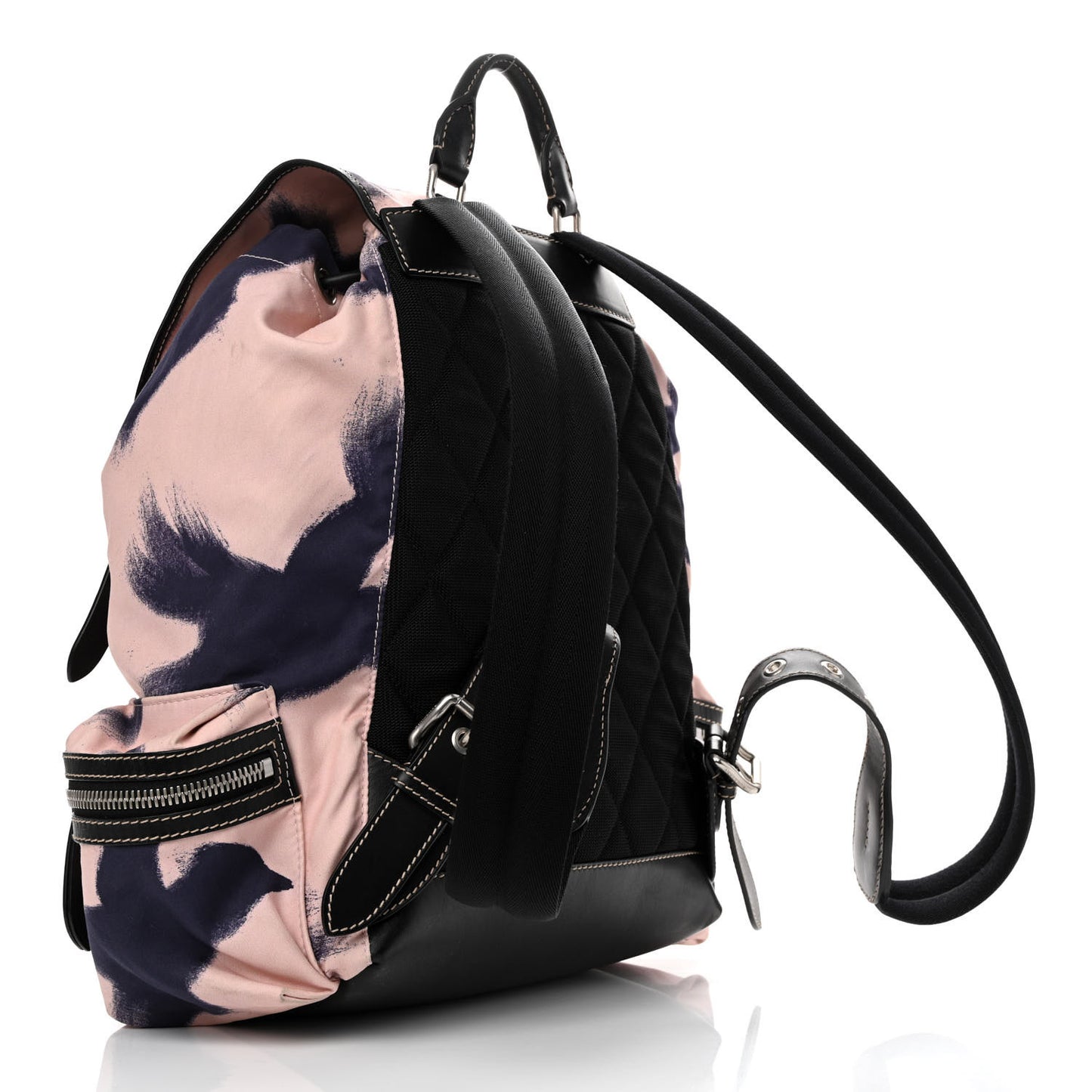 Nylon Bird Print Large Rucksack Backpack Multicolor