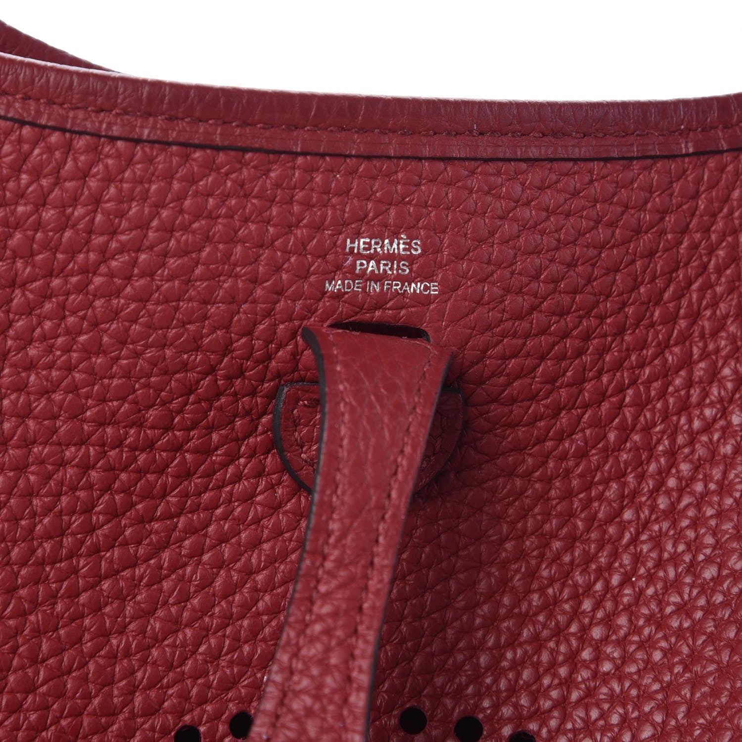 Hermes Taurillon Clemence Evelyne TPM Rouge Grenat 7 of 10