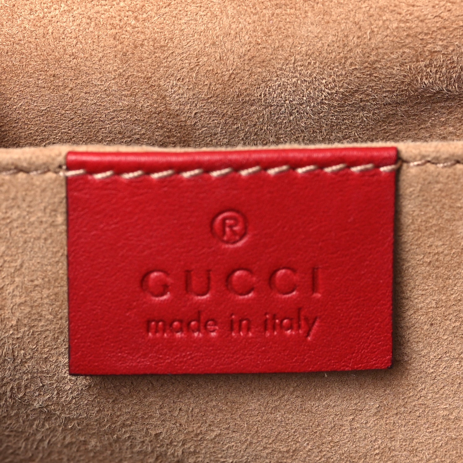 Gucci Calfskin Studded Small Padlock Shoulder Bag Hibiscus Red 6 of 9