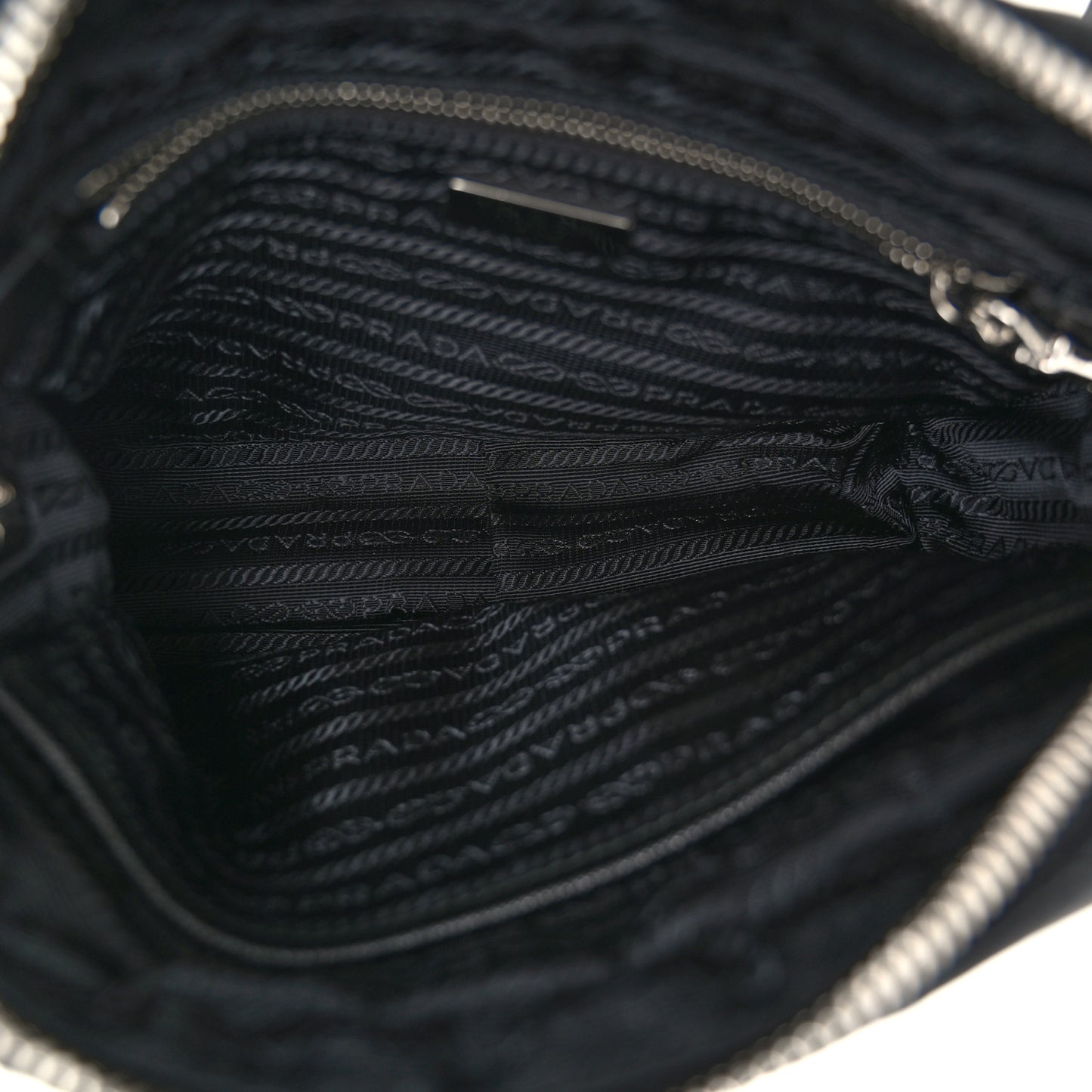 Nylon Tessuto Impuntu Quilted Bandoliera Crossbody Bag Black