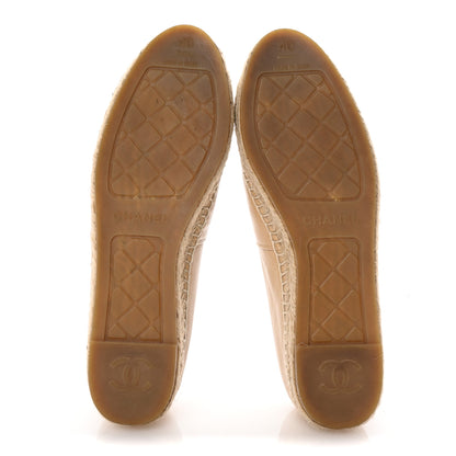 Chanel Lambskin CC Espadrilles 40 Beige Black 6 of 10