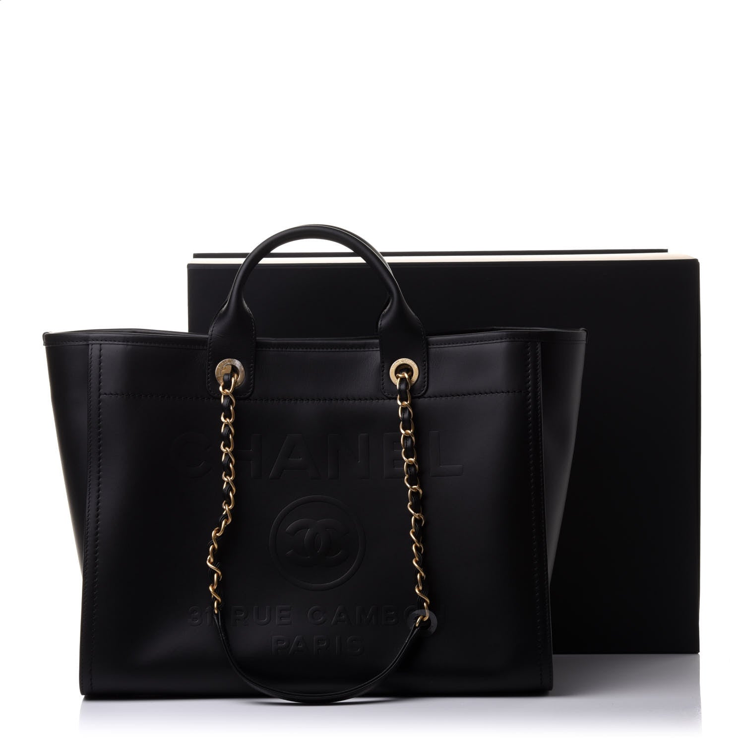 Chanel Calfskin Medium Deauville Tote Black 11 of 11