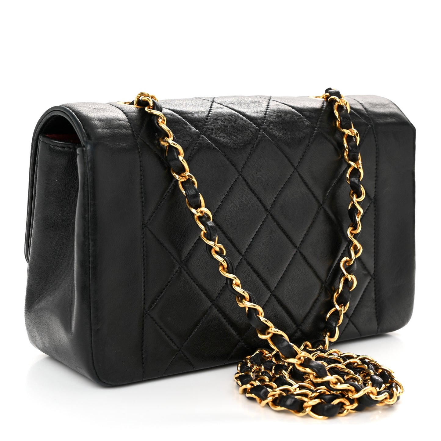 Lambskin Quilted Small Single Flap Black