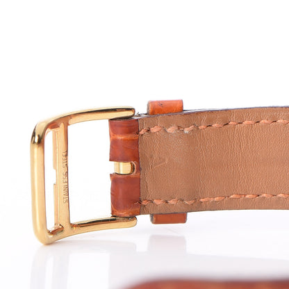 Hermes Stainless Steel Alligator 21mm Heure H Hour Quartz Watch Orange 8 of 9
