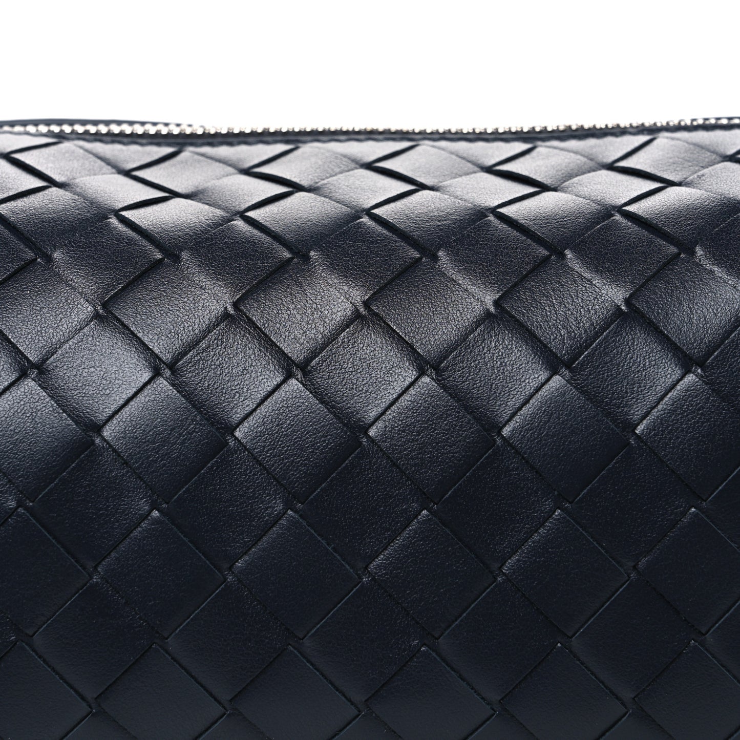 Lambskin Intrecciato Brick Messenger Bag Navy Black