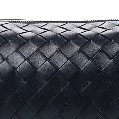 Bottega Veneta Lambskin Intrecciato Brick Messenger Bag Navy Black 9 of 11