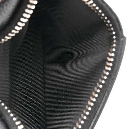 Saint Laurent Grain De Poudre Matelasse Chevron Monogram Compact Wallet Black 6 of 9