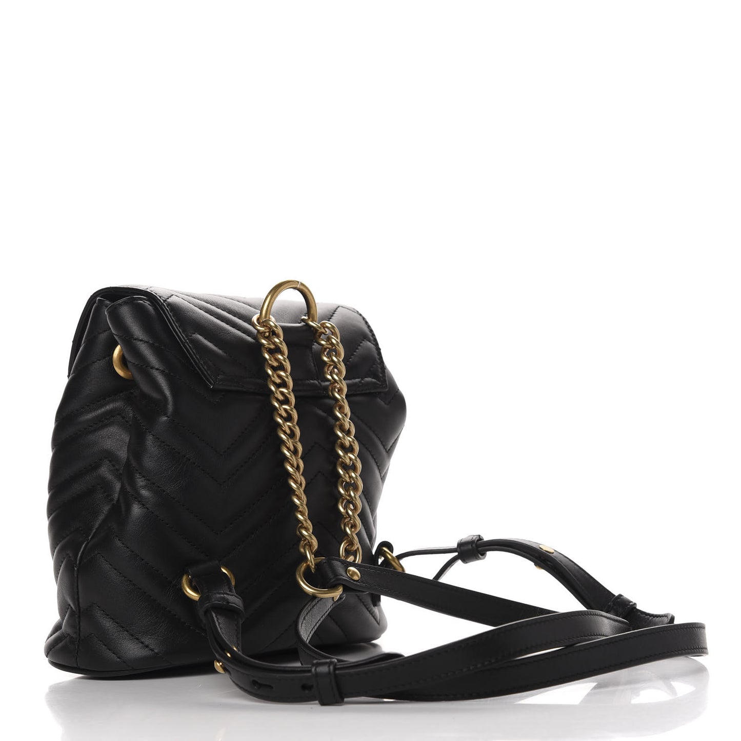 Calfskin Matelasse GG Marmont Flap Backpack Black