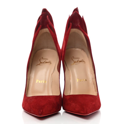 Christian Louboutin Suede Victorina 100 Pumps 35.5 Carmin 2 of 7