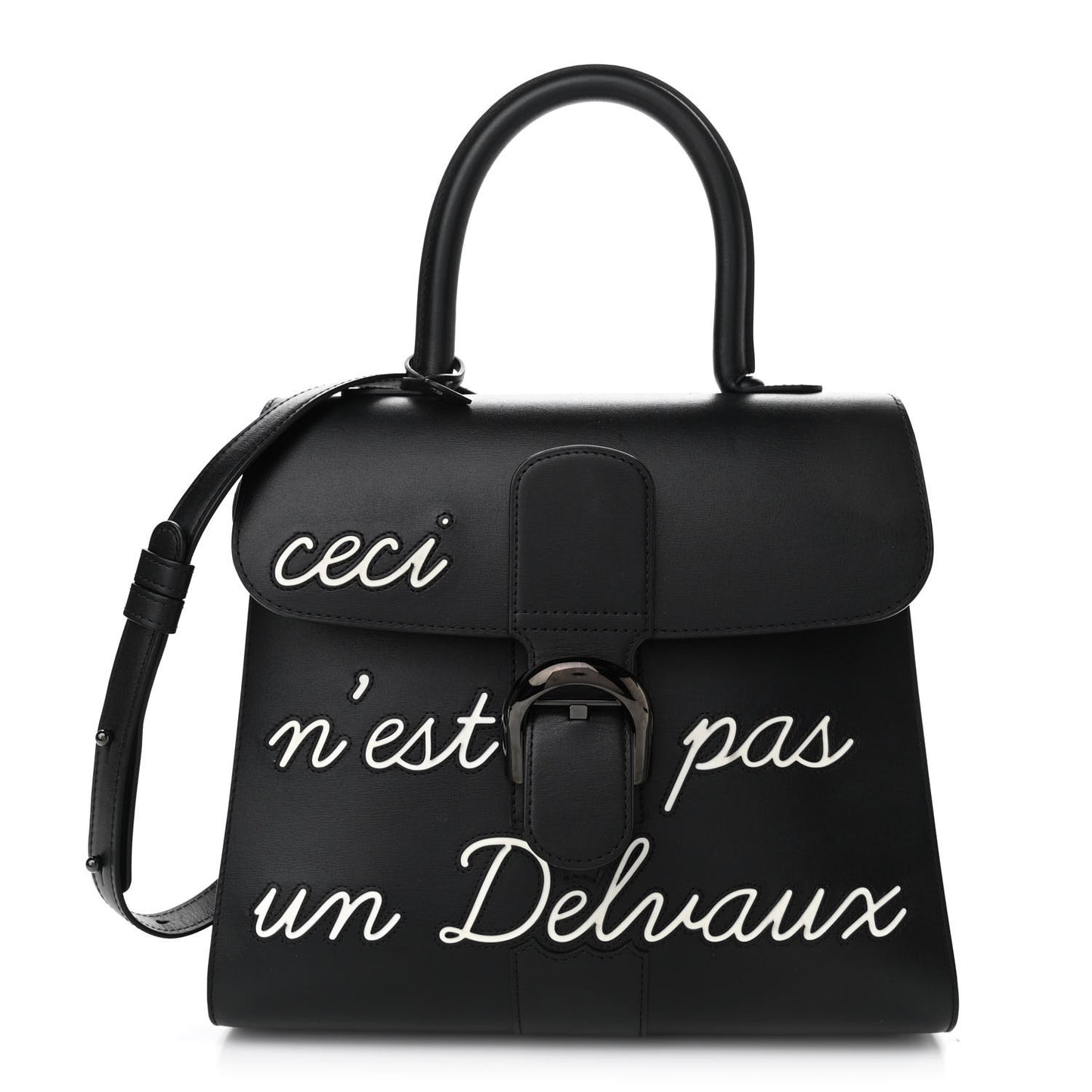 Calfskin MM L'Humour Brillant Satchel Black