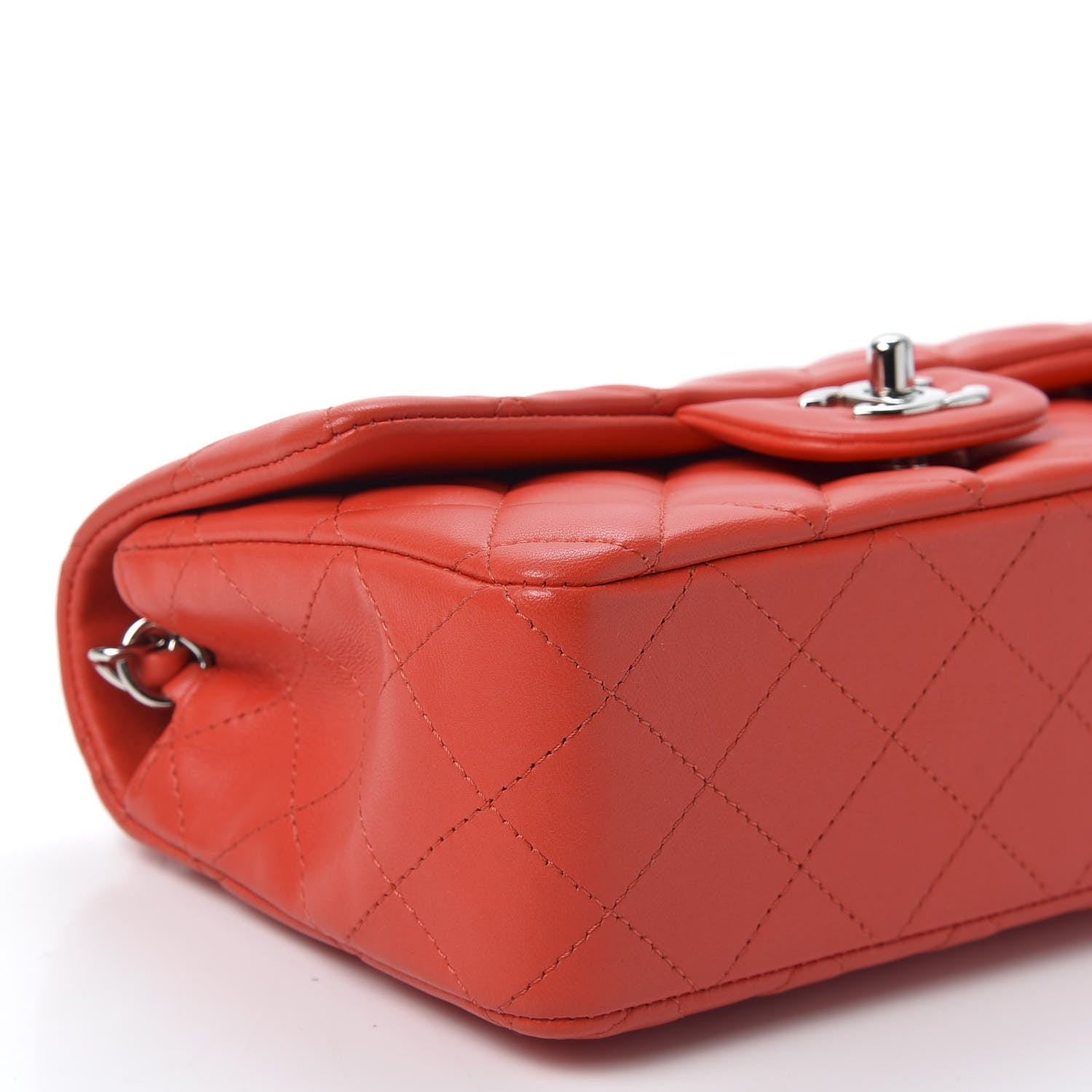 Chanel Lambskin Quilted Mini Rectangular Flap Red 5 of 10